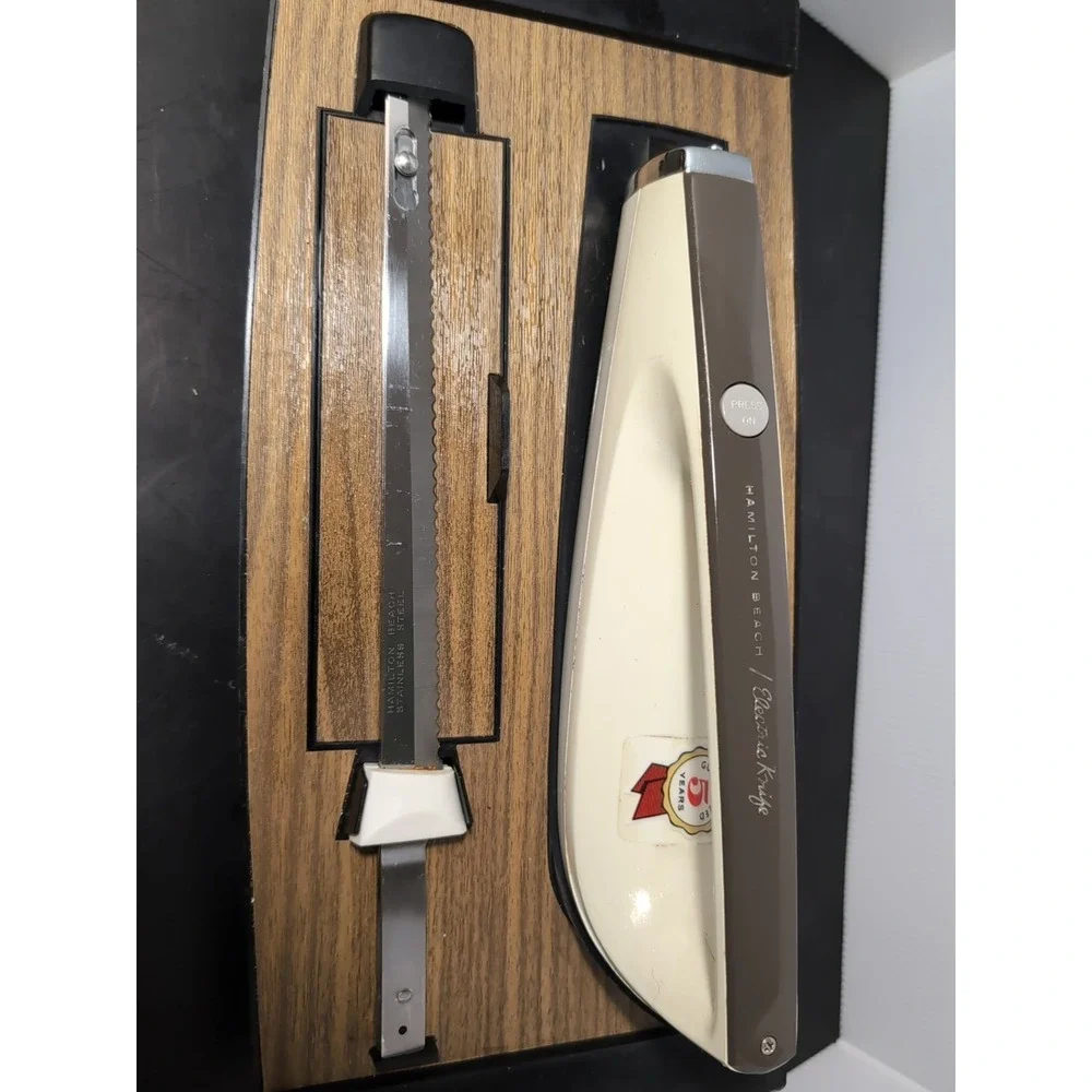 Vintage Hamilton Beach Electric Knife Set Model #270 W/Storage Tray - Works